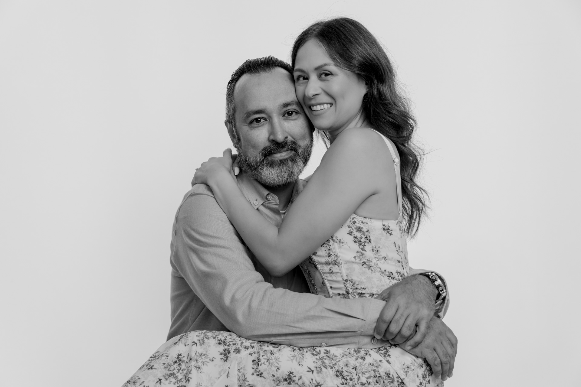 black and white photo of couple
